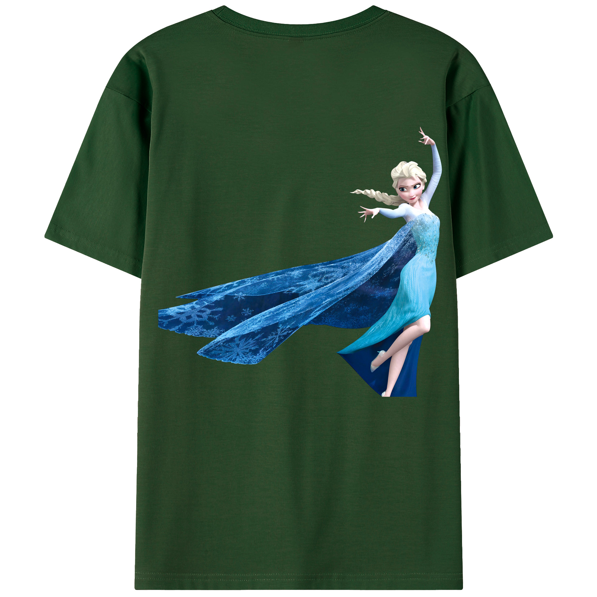 （画像用） アナと雪の女王 アンナ エルサ Frozen Anna Elsa 綿100％半袖Tシャツ（背面プリント）